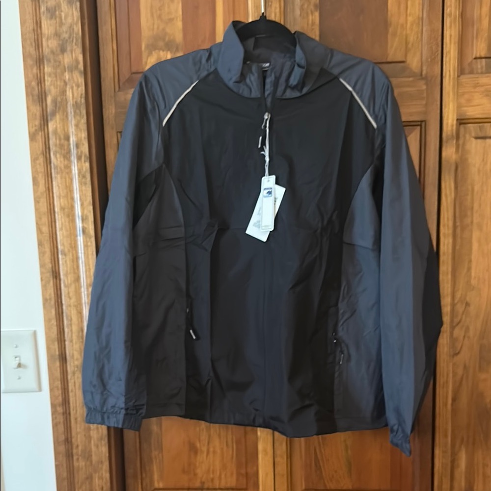 Black and Gray Windbreaker Jacket